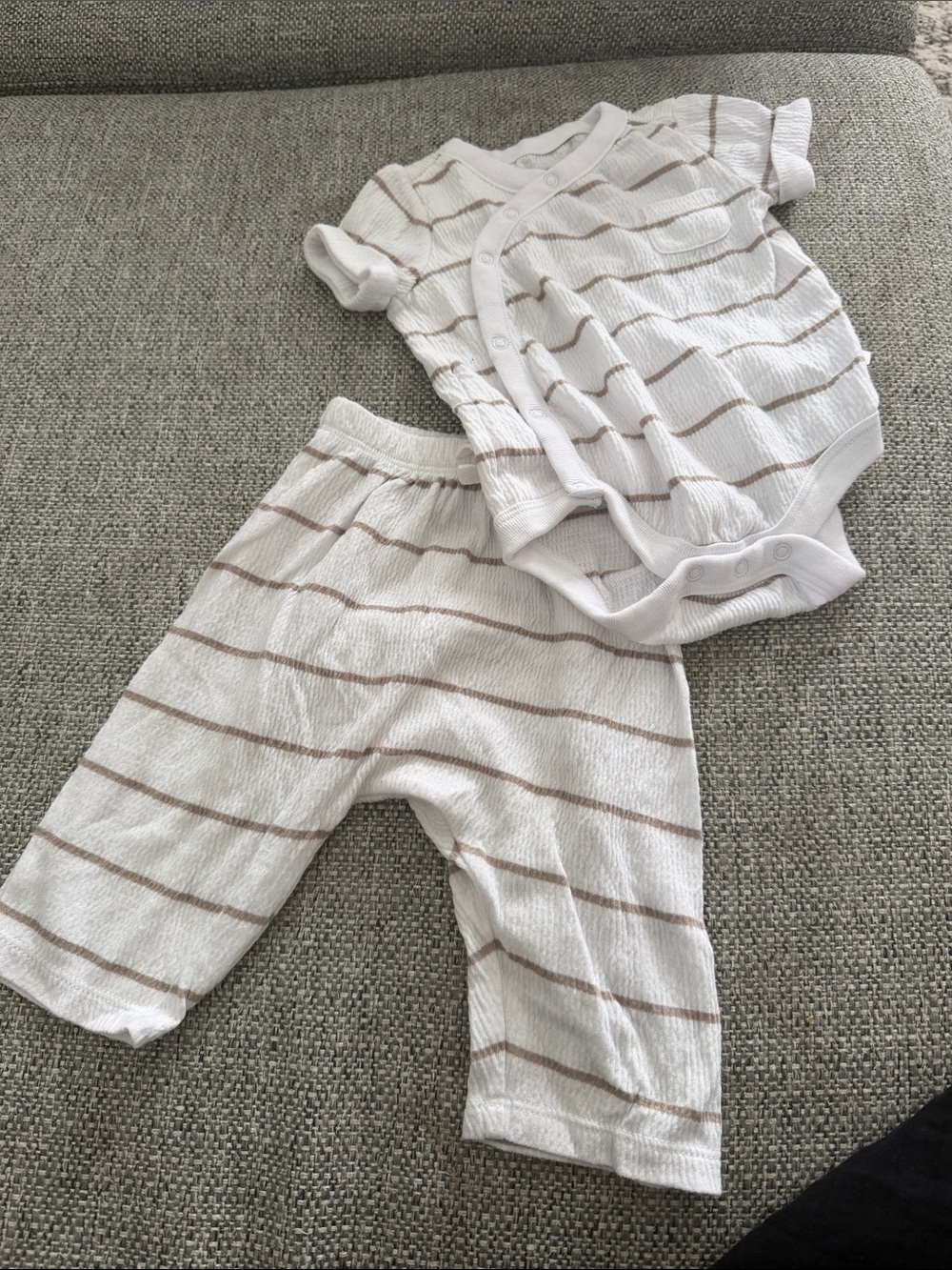 GAP Baby Striped Two-Piece Set - White and Tan